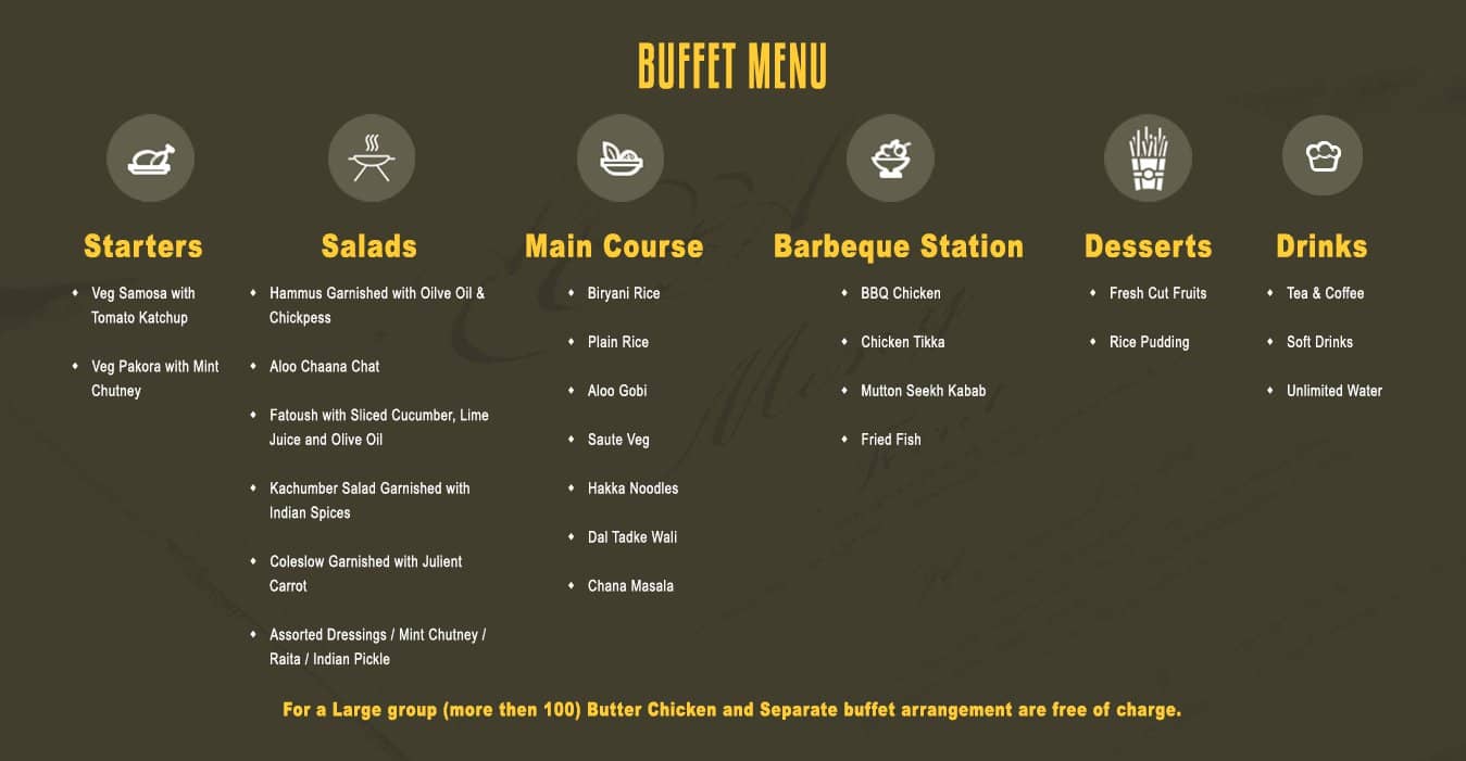 Buffet Menu